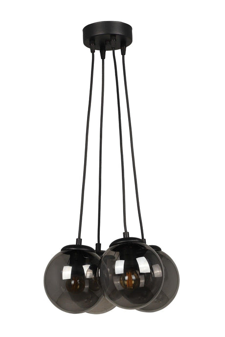 Malta 4th Chandelier Black Smoked Glass - Swordslife