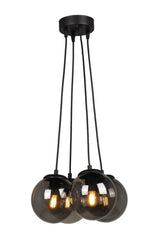 Malta 4th Chandelier Black Smoked Glass - Swordslife