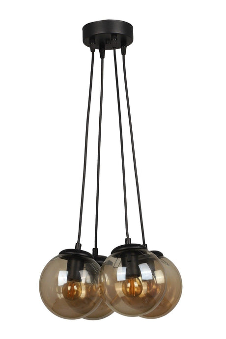 Malta 4th Chandelier Black Honey Glass - Swordslife