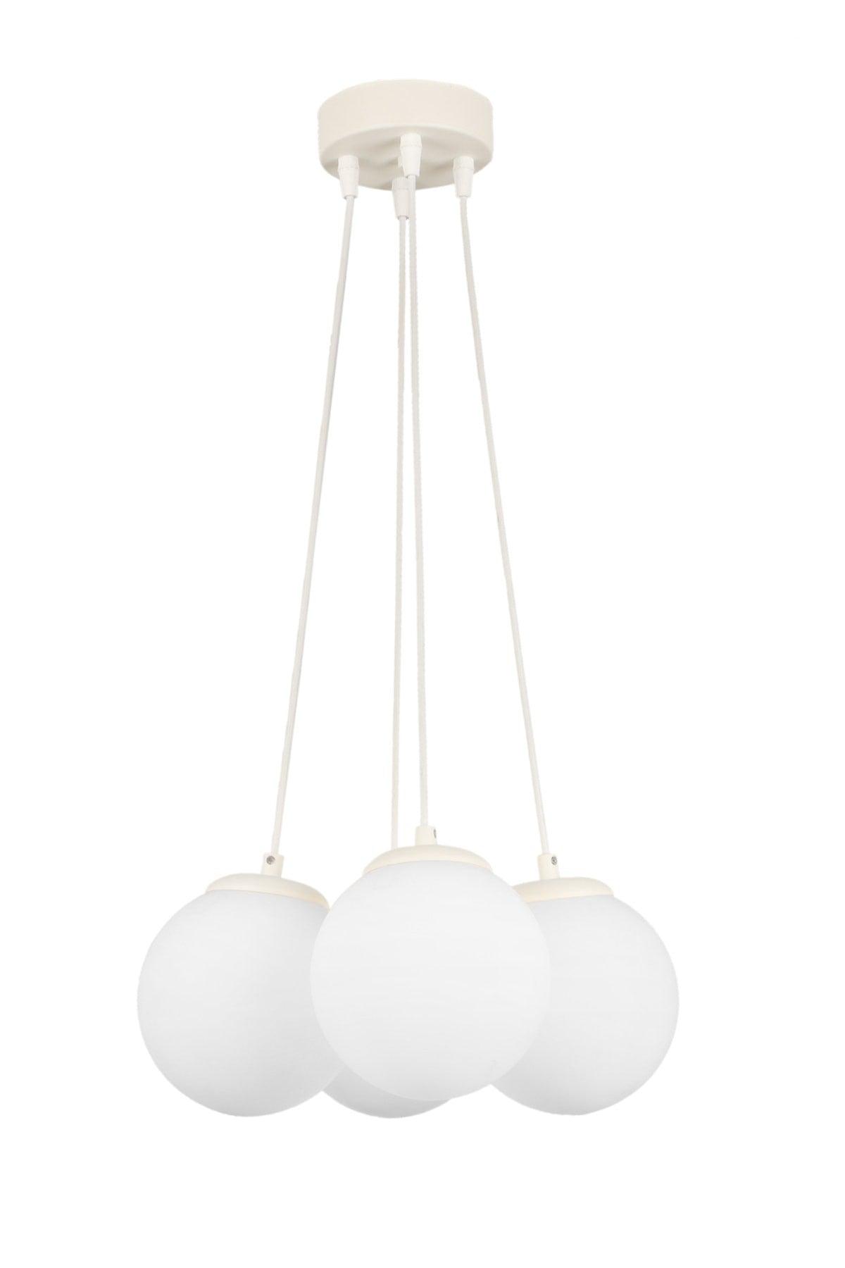 Malta 4th Chandelier White White Glass - Swordslife