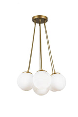 Malta 7.li Chandelier Tumbled White Glass