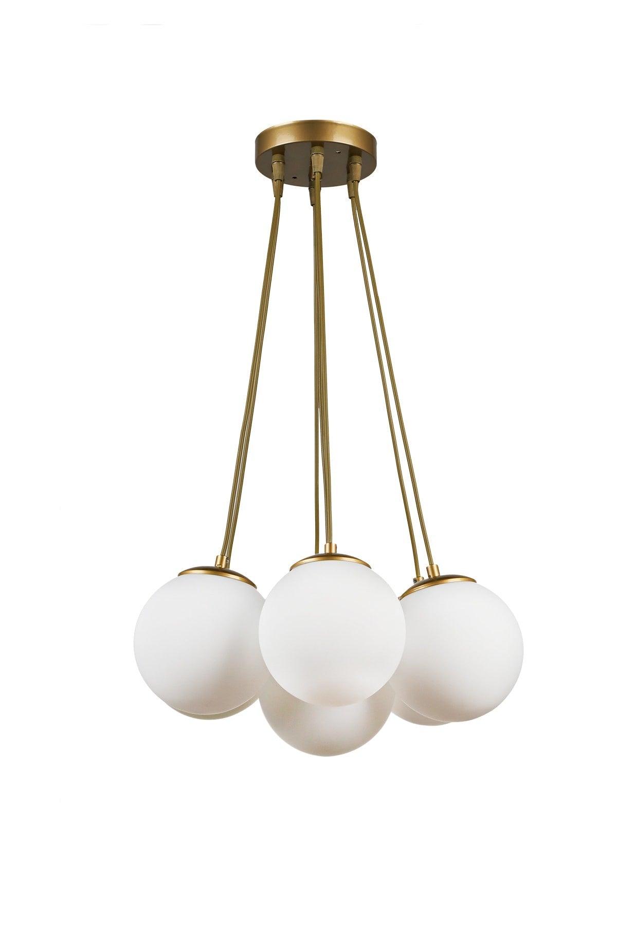 Malta 7.li Chandelier Tumbled White Glass