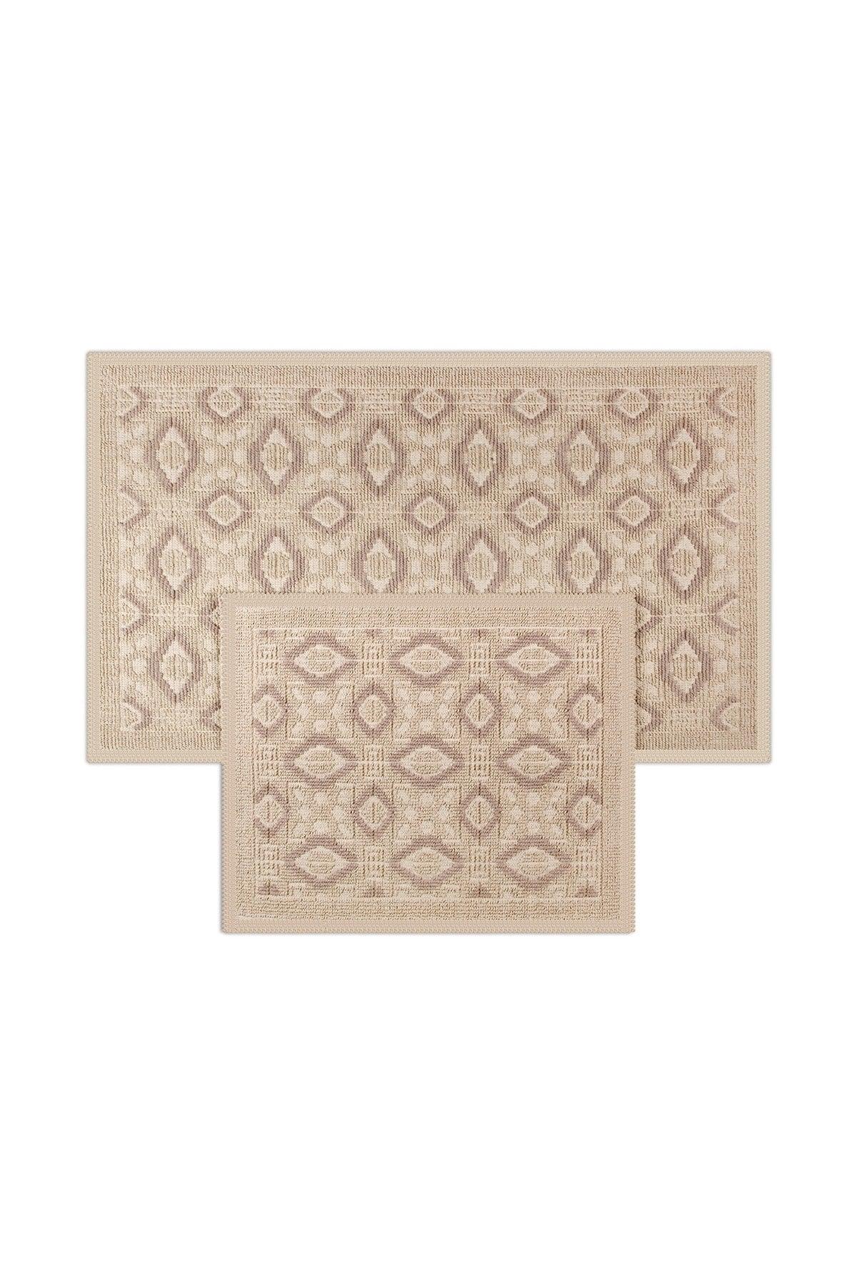 Malta Natural Cotton 2 Piece Bathroom Rug Set