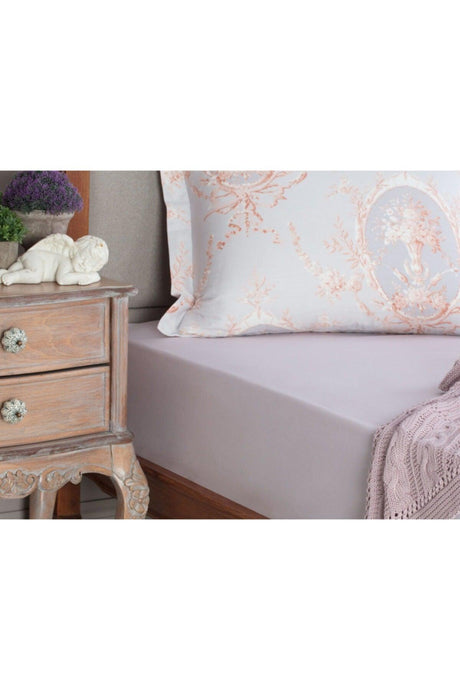 Manon King Size Ranforce Fitted Sheet - Light Plum - Swordslife