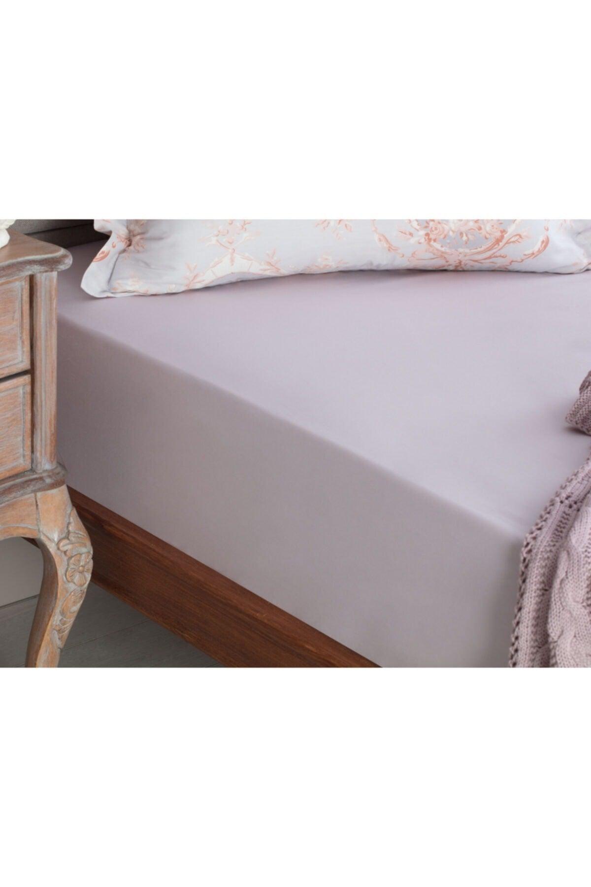 Manon King Size Ranforce Fitted Sheet - Light Plum - Swordslife