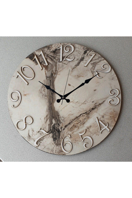 Marble Pattern Wall Clock Diameter 80cm White - Swordslife