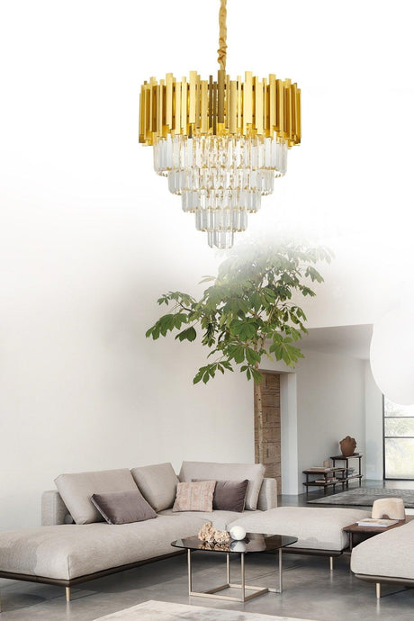 Marcella 50 Yellow Crystal Stone Chandelier - Swordslife