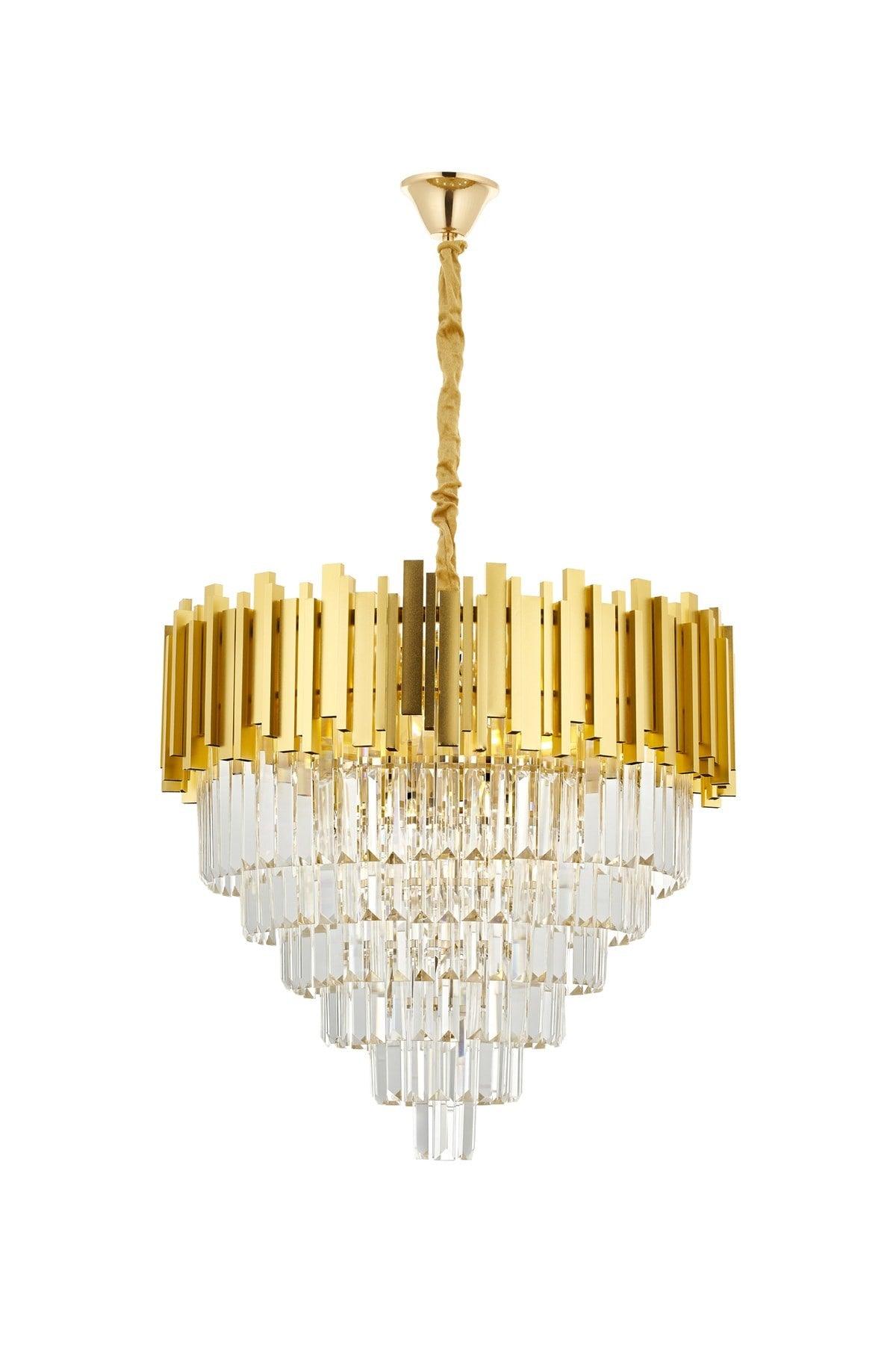 Marcella 60 Yellow Crystal Stone Chandelier - Swordslife