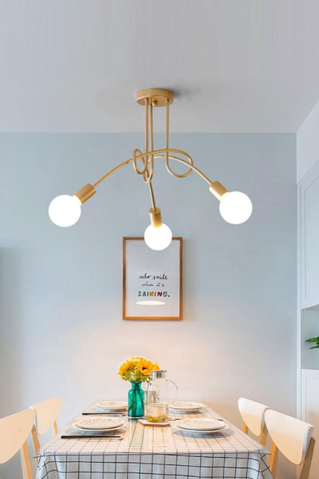 Marla Modern Gold Tumbled Color Design Triple Chandelier - Swordslife