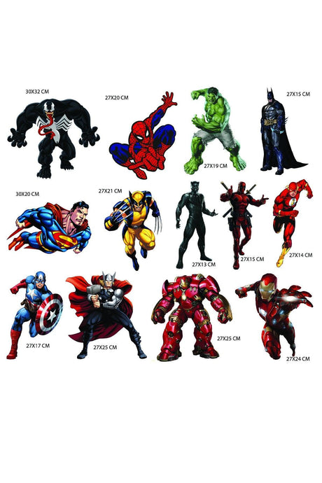 Marvel Avengers Sticker Batman Superman Hulk Volverine Thor Ironman Spiderman Wall Sticker Set - Swordslife