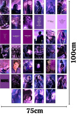 Marvel Wall Poster Collage Set, Purple Themed Avengers Poster, 40 Pieces, Adhesive Back, Boxed - Swordslife