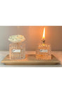 Solid Wood Tray Crystal Bottle Jasmine Sandal Room Fragrance And Jasmine Sandal Scented Oil Lamp Set - Swordslife