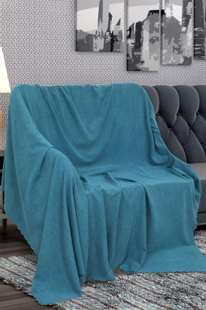 Blue Chenille Double Sided Sofa Sofa Cover Shawl - Swordslife