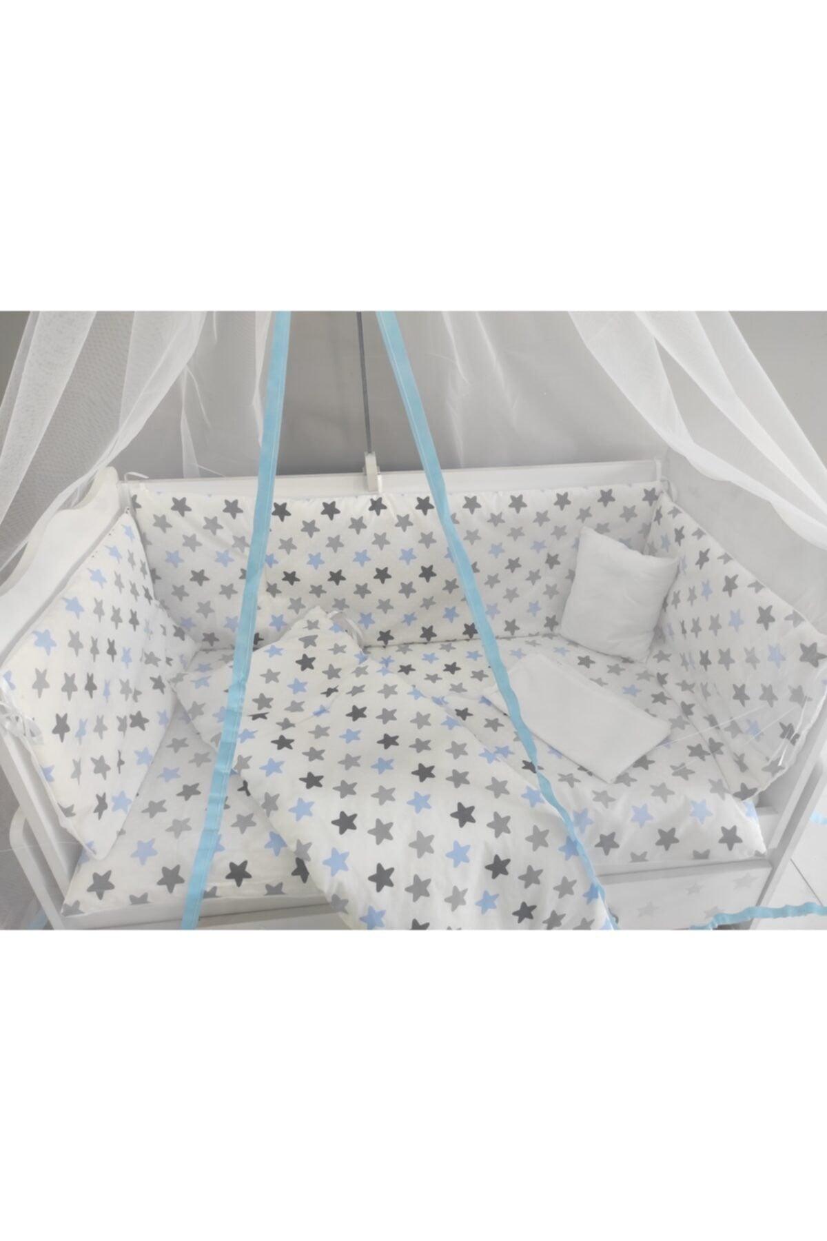 Blue Star Baby Crib Sleeping Set 60x120 Cotton 9 Piece Mosquito Net And Apparatus Gift - Swordslife