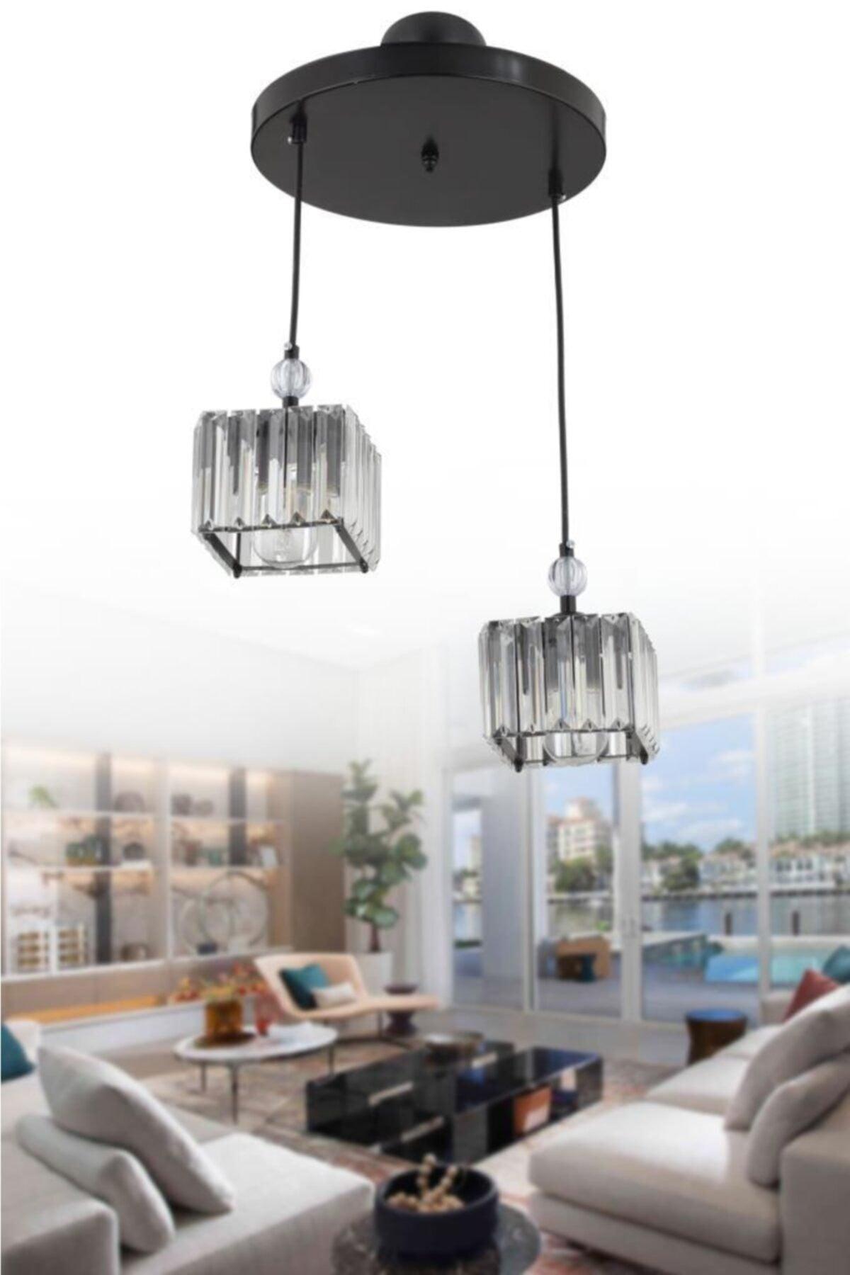 Maya 2 Pack Black K-10 Crystal Stone Chandelier - Swordslife