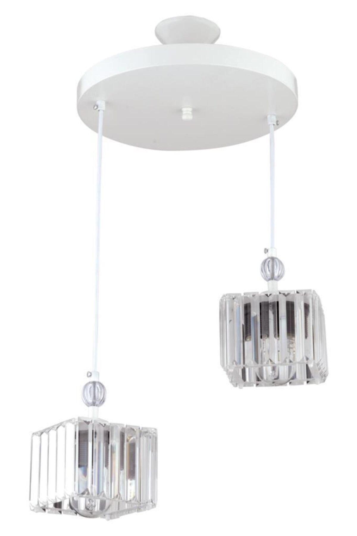 Maya 2 Piece White K-10 Stone Chandelier - Swordslife