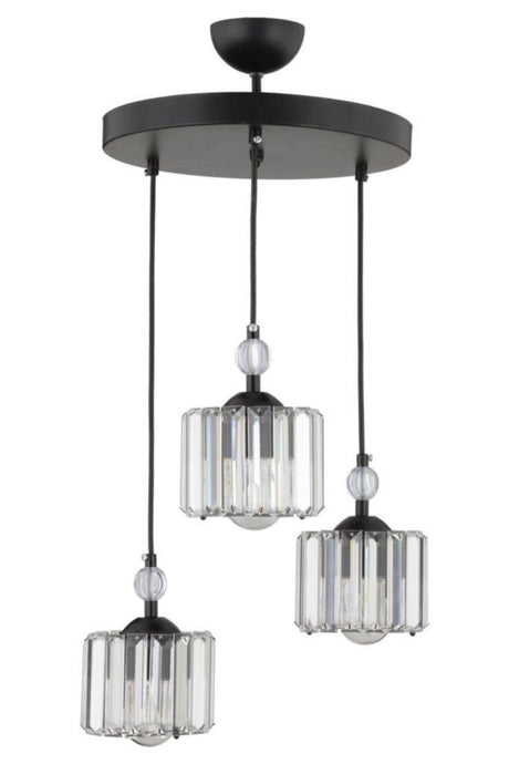 Maya Triple Black Y-10 Crystal Stone Chandelier - Swordslife