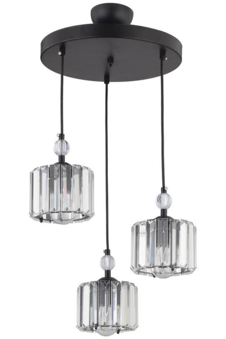 Maya Triple Black Y-10 Crystal Stone Chandelier - Swordslife