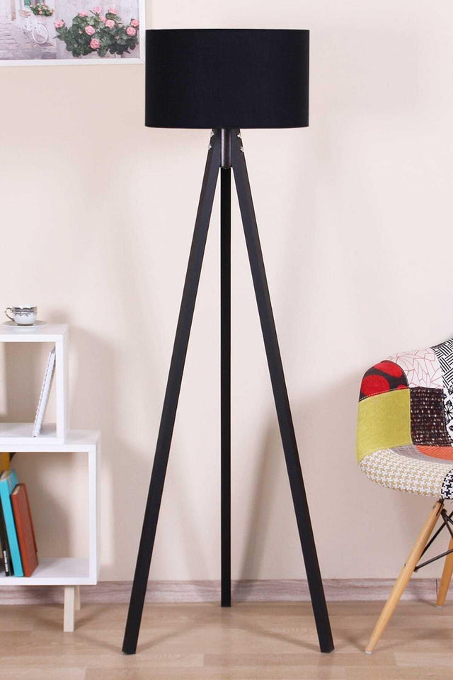 Mdf Floor Lamp - Black/Black - Swordslife