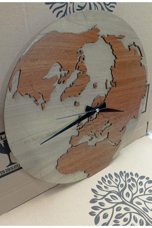 Mdf World Map Wall Clock