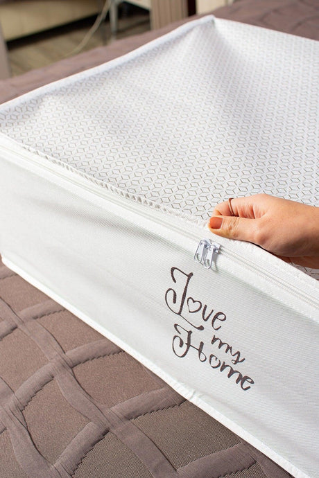 Mega Size Base Base Patterned White Color Printed Storage Bag 74 X 46 X 22 Cm - Swordslife