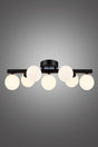 Mehir 7 Li Black Plafonyer White Glass Chandelier - Swordslife