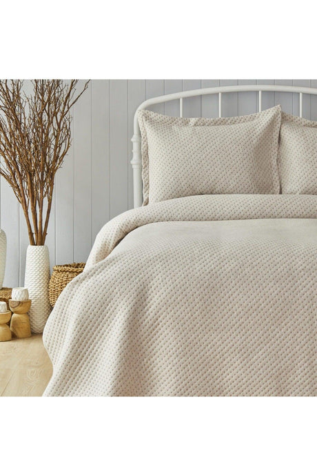 Melenie Beige Double Bedspread - Swordslife