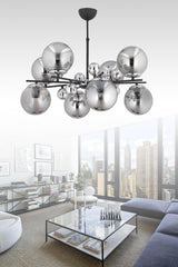 Melisa 8 Li Modern Smoked Globe Glass Pendant Lamp