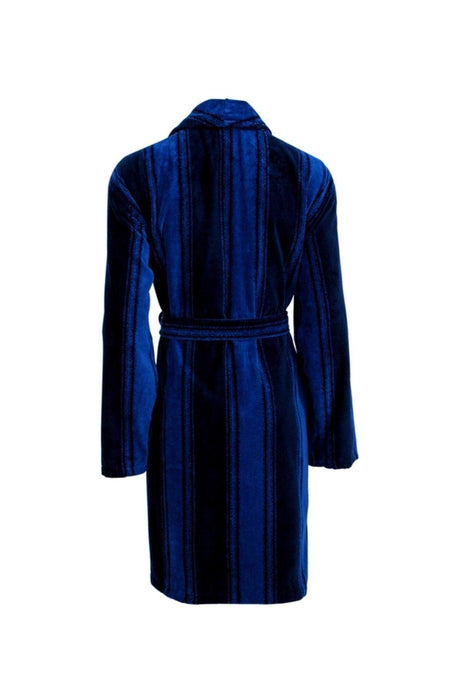 Men's Velvet Bathrobe Salyaka Navy Cotton - Swordslife