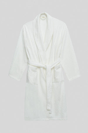 Men's White 100% Cotton Bathrobe - Swordslife
