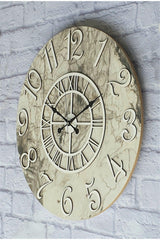 Marble Patterned White Color Wall Clock Diameter 80cm - Swordslife