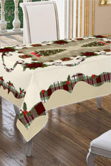 Merry Christmas Flowers And Pine Tree Patterned Table Cloth 160x220 - Swordslife