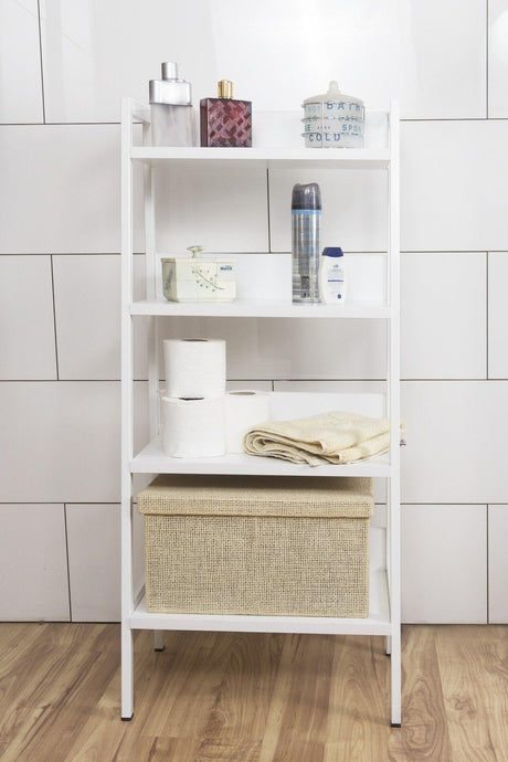 Metal 4 Shelves Bathroom Kitchen Organizer Shelf Multipurpose White Material Cabinet Decorative Bathroom Shelf - Swordslife
