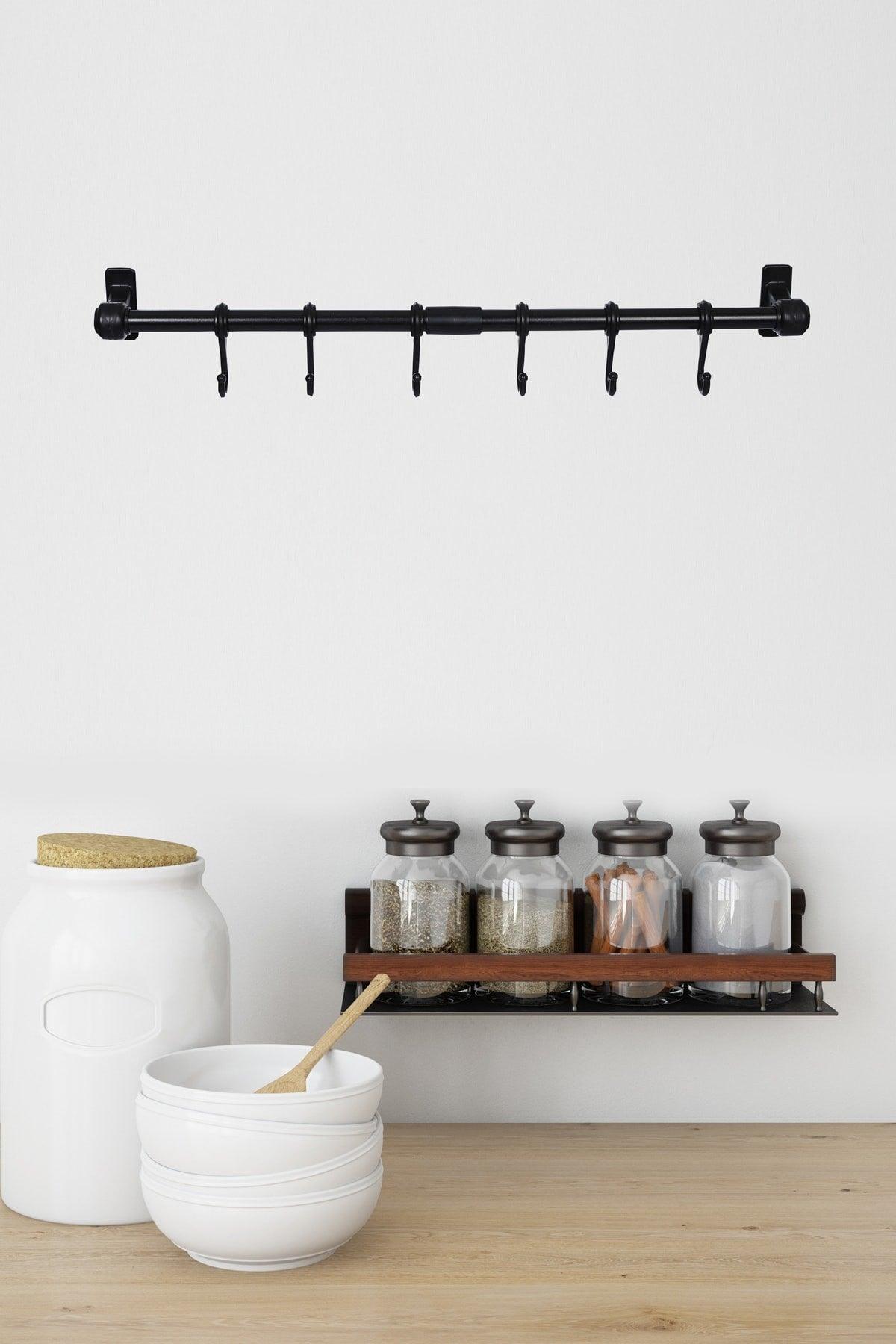 Metal Ergonomic Black Kitchen And Bathroom Hanger - Swordslife