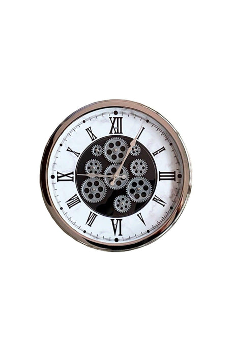 Metal Chrome Plated Glass Active Wheel Wall Clock - Swordslife