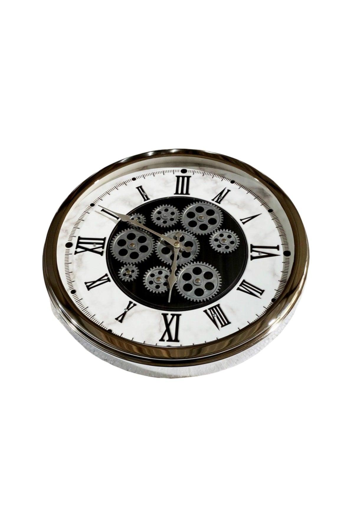 Metal Chrome Plated Glass Active Wheel Wall Clock - Swordslife