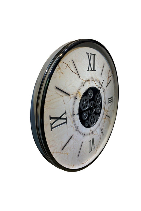 Metal Chrome Plated Glass Active Wheel Wall Clock - Swordslife