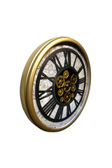 Rustic Wall Clock with Metal Oven Painted Glass and Active Wheel - Swordslife