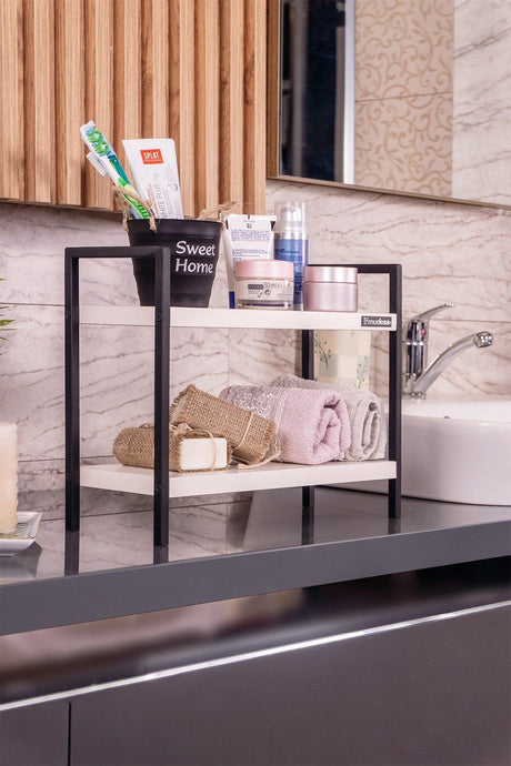 Metal Table Serving Rack Decorative Kitchen Bathroom Organizer - Swordslife