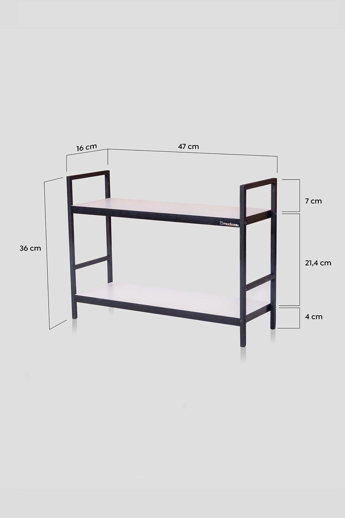 Metal Table Serving Rack 2 Shelves Decorative Kitchen Bathroom Organizer - Swordslife