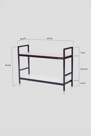Metal Table Serving Rack 2 Shelves Decorative Kitchen Bathroom Organizer - Swordslife