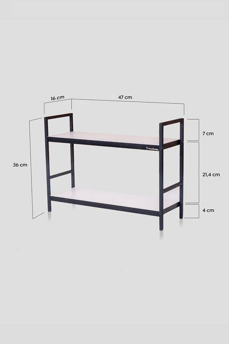 Metal Table Serving Rack 2 Shelves Decorative Kitchen Bathroom Organizer - Swordslife