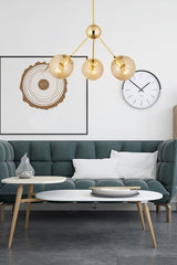 Meyo 3lü Gold Ball Glas moderne junge Zimmer Schlafzimmer Wohnzimmer Kronleuchter - Swordslife