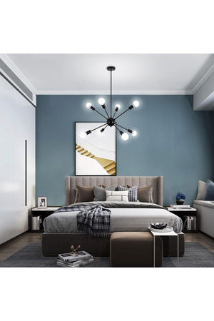 Mia 8 Li Black Modern Hedgehog Chandelier - Swordslife