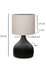 Milan Metal Body Lampshade Cream Marbled Fabric Ayd-3087 - Swordslife