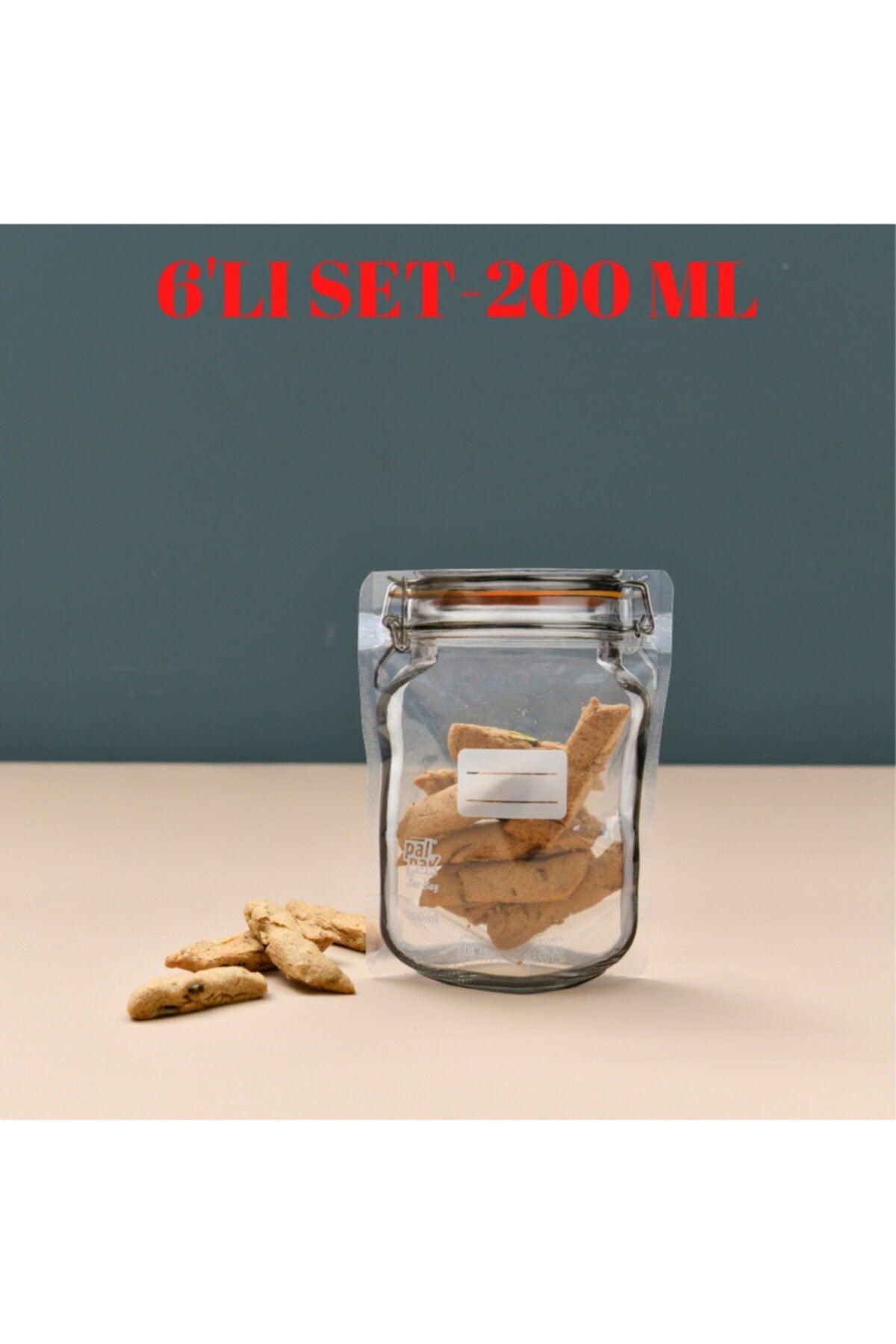 Mini Size Clip-Lid Jar-Look Storage Bag-6 Pcs-200 ml - Swordslife