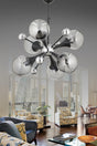 Mira 6 Modern Smoked Globe Glass Chandelier - Swordslife