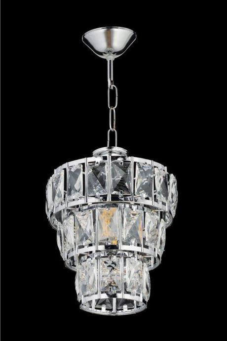 Miraç 3 Tier Crystal Silver Chandelier - Swordslife