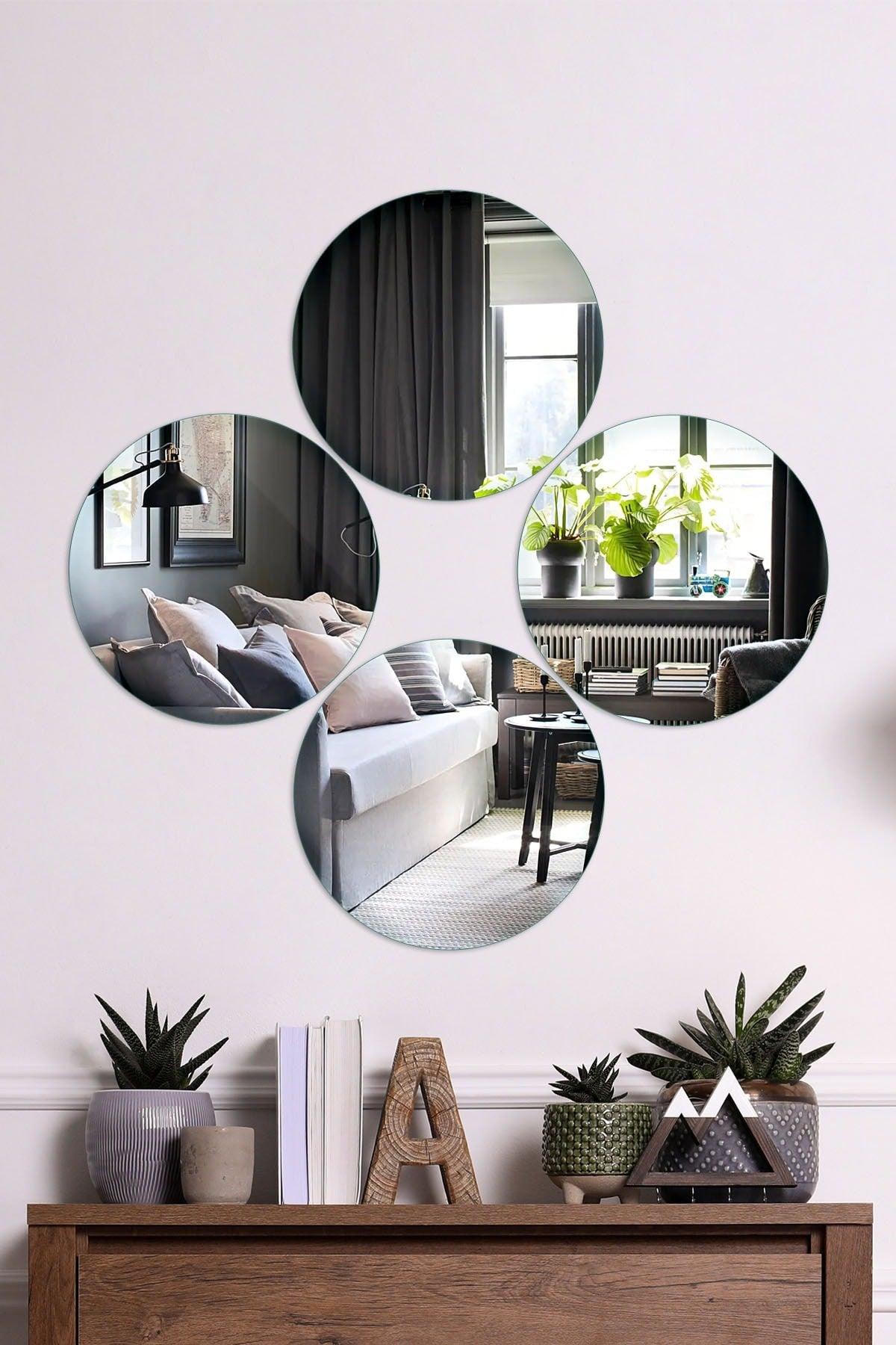 Mirror | 4 Pieces Round Decorative Wall Mirror 20cm - Swordslife