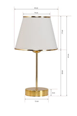 Mirza 2 Pcs Metal Leg Gold Lampshade Table Lamp Cream - Swordslife